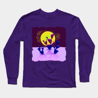 Blue space cactus Long Sleeve T-Shirt